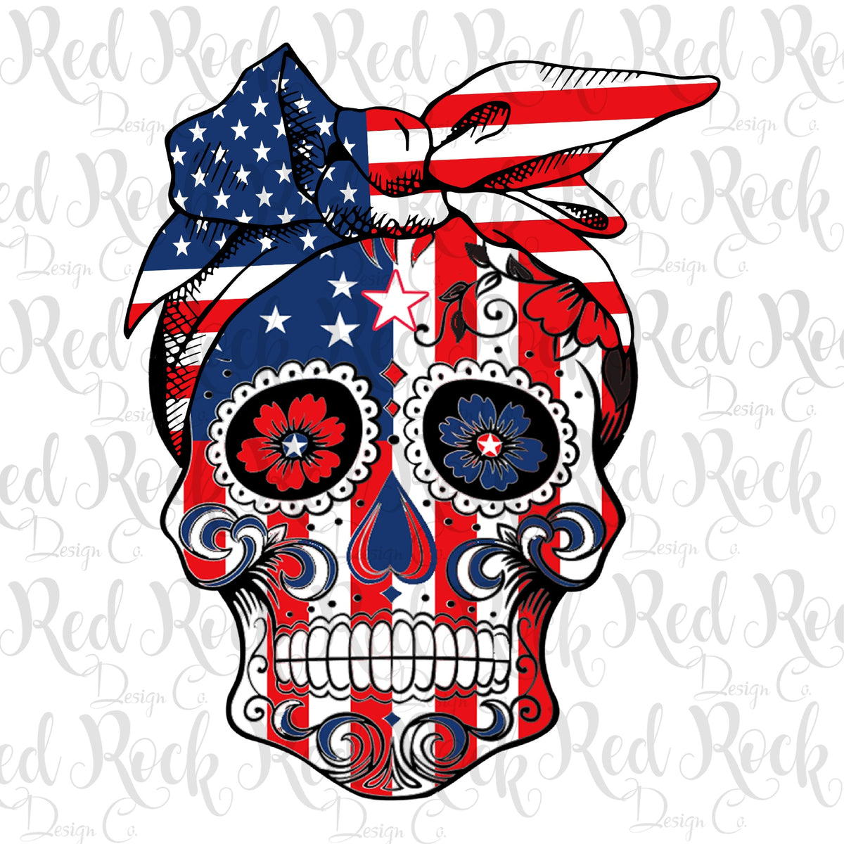 American Football Blue Sugar Skull